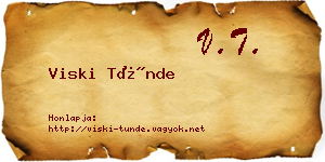 Viski Tünde névjegykártya